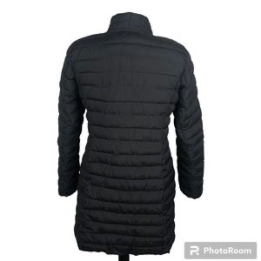 J. Jill  Black Puffer Coat Mid Thigh Length Small - Picture 2 of 8